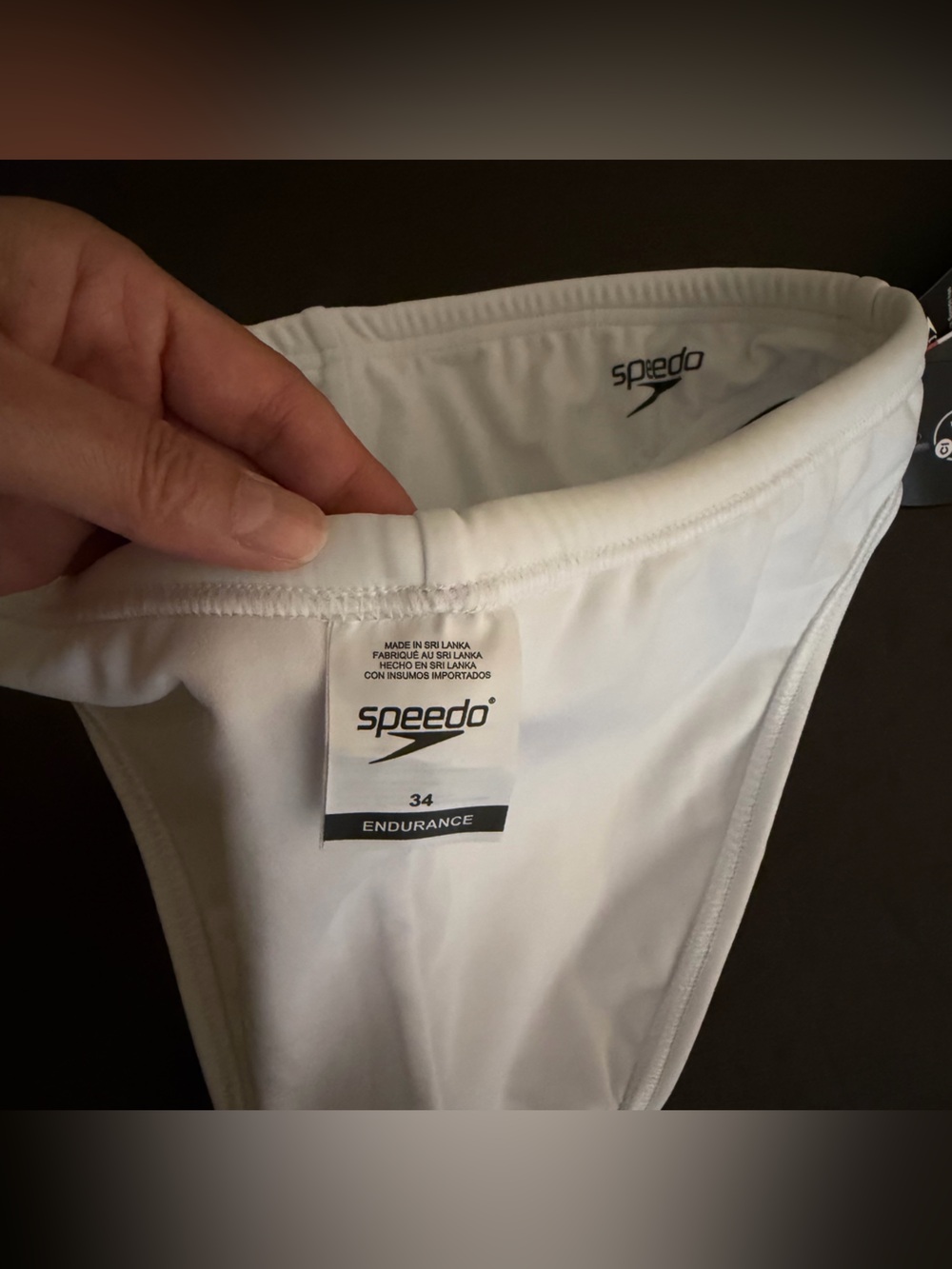 White Speedo Men’s bathing suit Bottoms POWER FLEX 50+ UPF Chlorine Resistant 34 - Picture 15 of 16